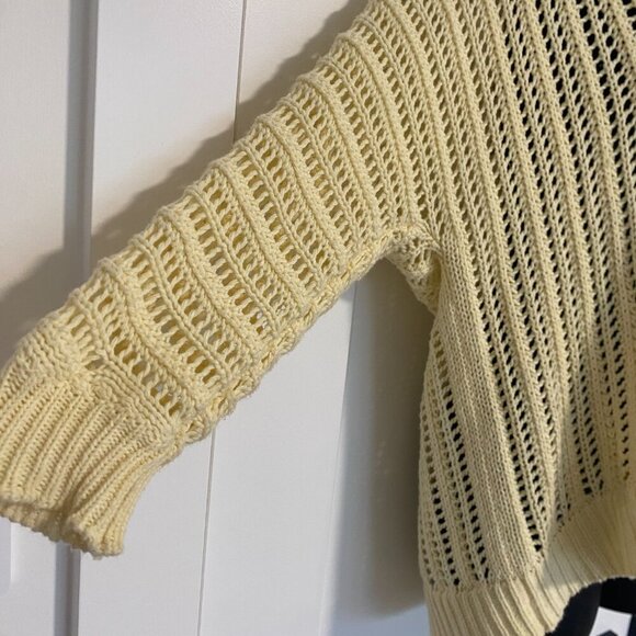 Tularosa Pullover Knit V-neck Sweater 3/4 Sleeve Oversized Top Size Small - Picture 3 of 7